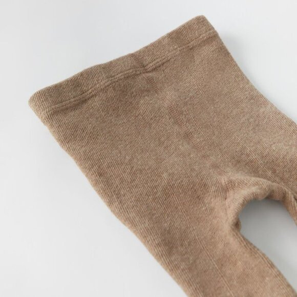 NEW Zara Kids 2-PACK OF PLAIN TIGHTS Mustard Yellow/Brown - Picture 3 of 4